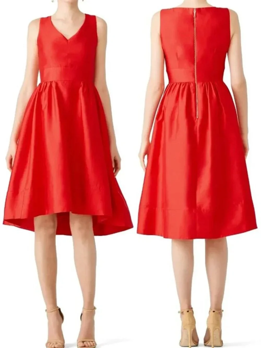 Kate Spade New York Red Heritage it & Flare Silk Dress Sz 8
